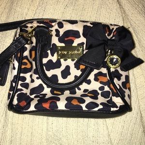 designer mini purse cute cheetah print with bow